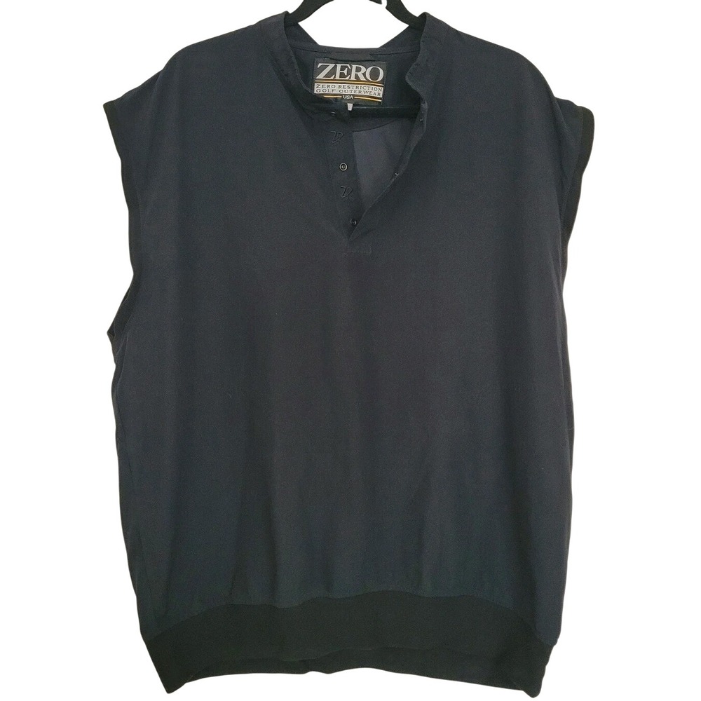 Zero Restriction Golf Vest‎ Men's L Navy Windshirt Microfiber Polyester